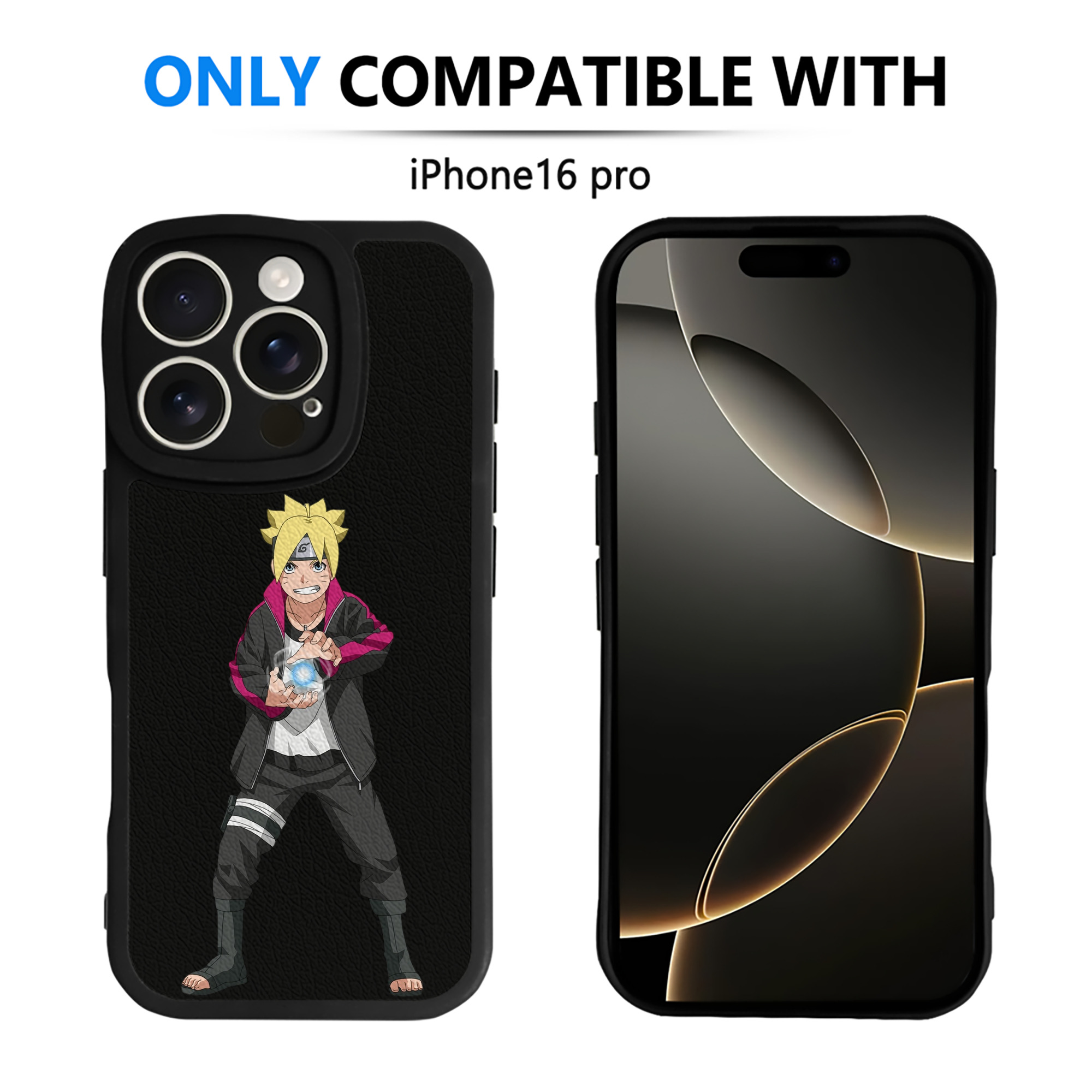 （画像用） NARUTO -ナルト- うずまき ボルト Uzumaki Boruto 【iPhone 16シリーズ対応】シリコンスマホケース（レザー調） 材質：シリコン